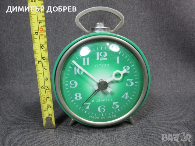 СТАР РЕТРО СОЦ СССР МЕХАНИЧЕН ЧАСОВНИК БУДИЛНИК ВИТЯЗЬ, снимка 5 - Антикварни и старинни предмети - 54268949