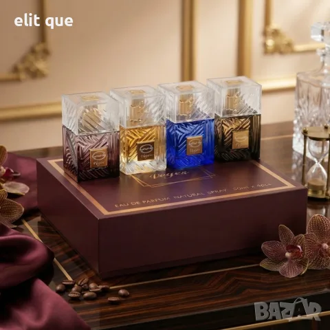 Подаръчен комплект Veyes 4x30 мл Eau de Parfum – луксозна колекция от аромати в елегантна кутия, снимка 3 - Дамски парфюми - 55338721