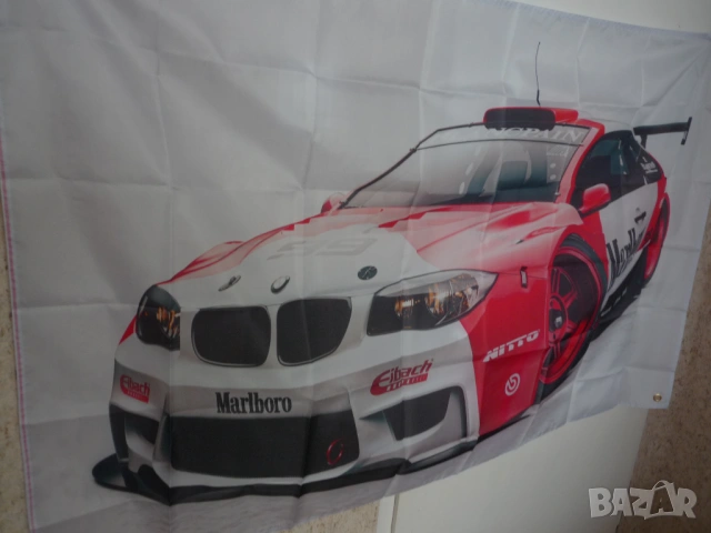 BMW Знаме кола банер спортна баварец готино спорт Marlboro рали фейслифт джанти спойлер барнато топ, снимка 2 - Декорация за дома - 54611181