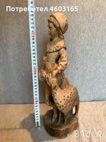 стара дървена фигура статуетка , снимка 3 - Статуетки - 54400061