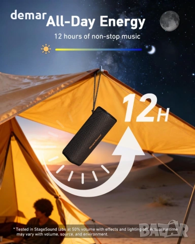 Bluetooth високоговорител с дълбок бас, преносим водоустойчив, RGB светлини, 25W RMS, TWS, снимка 3 - Bluetooth тонколони - 54106580