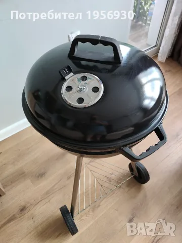 Кръгло сферично барбекю на въглища Mirpol BBQ Line (47 см) с капак и пепелник – Отлично състояние, снимка 5 - Барбекюта - 55324341