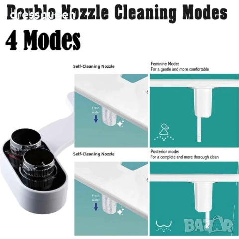 4285 Универсално регулируемо биде за тоалетна чиния – Без ток, Бял цвят, снимка 3 - Други стоки за дома - 54067258