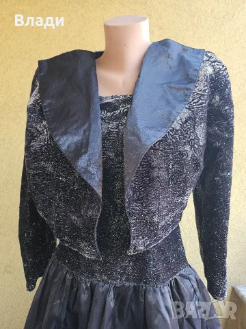 Винтидж Комплект Рокля + Болеро Сако - 80s Party Style - S/M, снимка 7 - Рокли - 55569982