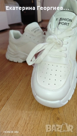 Бели дамски Маратонки, снимка 7 - Маратонки - 54290017