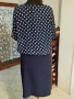 FRANZ MARI елегантна дамска рокля т.синя на точки, снимка 3