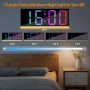 Дигитален Стенен Часовник 12" RGB LED с Дистанционно, Дата и Будилник, снимка 7