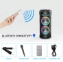 Мощна Преносима Bluetooth Тонколона ZQS4239S с LED Светлини, FM Радио и Караоке Микрофон, снимка 10