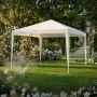 Градинска шатра тип "павилион", 3x3м, Водоустойчива, Прахово боядисана стомана, Бяла, снимка 3