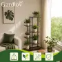 Цветарник Gardlov, стойка за цветя, поставка за цветя, 113 см, метален с дървени рафтове, снимка 4