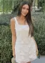 Лятна бяла и нежна рокля с дантелени цветя Zara, снимка 2