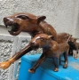 Уникална голяма пластика статуя фигура пантери дърворезба, снимка 4