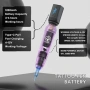 Нов Професионален тату комплект безжична машина 1200mAh писалка мастила игли кожа, снимка 3