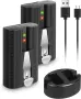 Комплект Abeden AB2401 - 2 батерии 6040mAh + двойно зарядно за Ring Video Doorbell и Stick Up, снимка 1