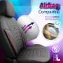 Луксозна тапицерия OTOM текстил с еко кожа CORE Design – Черна със сив шев, снимка 5