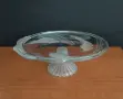 Масивна кристална тортиера или фруктиера на краче, снимка 1