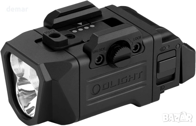 Тактическо фенерче OLIGHT PL X, презареждаемо, USB-C, с двоен лъч и стробоскоп, матово черно