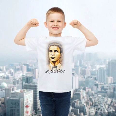 Васил Левски и Христо Ботев, Национални герои, мъжка, дамска, детска тениска, черно, бяло, снимка 4 - Тениски - 54113496