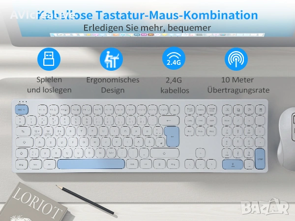CK620 Wireless Keyboard and Mouse, снимка 5 - Клавиатури и мишки - 54388120