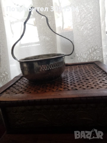 Винтидж Арт Деко посребрена кошничка за ядки , снимка 8 - Други ценни предмети - 41398540