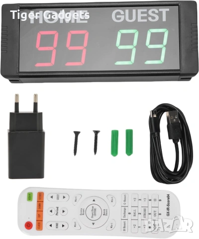 Електронно табло за резултати GI4D-1.5 LED Scoreboard V30L-4Bat с дистанционно управление, снимка 2 - Друга електроника - 54838324