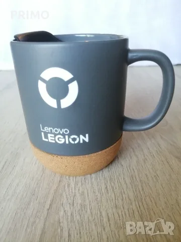 Оригинална геймърска чаша Lenovo Legion с корково дъно и капак, снимка 2 - Други ценни предмети - 55588129