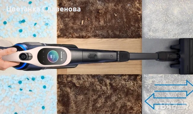 Безжична прахосмукачка Bosch Unlimited 10 BKS1041RHF, батерия 4.0 Ah, LED светлина, розова, снимка 10 - Прахосмукачки - 55325051
