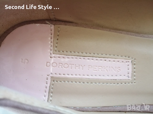№ 38 Dorothy Perkins кокетни дамски обувки балеринки с панделки и остър връх в розов цвят, снимка 18 - Дамски ежедневни обувки - 55153925