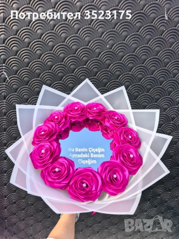 Букети от сатенени рози , снимка 16 - Други - 54346385
