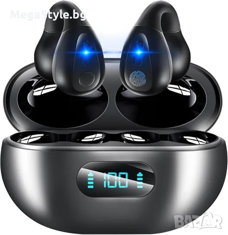 XClear BH12 Безжични Bluetooth 5.3 Спортни Слушалки с Щипка, Черни