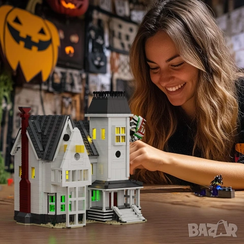Конструктор Съвместим с LEGO Битълджус Къща 1851 части + LED осветление  НОВ, снимка 7 - Конструктори - 54975960