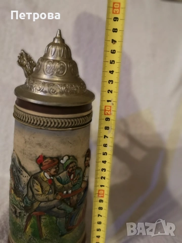 Голяма, релефна немска халба за бира. , снимка 8 - Колекции - 54010318