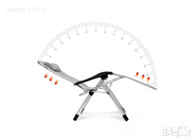 Сгъваем шезлонг, снимка 2 - Градински мебели, декорация  - 54182613