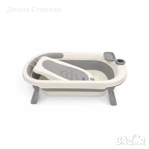 Сгъваема бебешка вана 7 в 1 с термометър и подложка, снимка 3 - За банята - 55626086