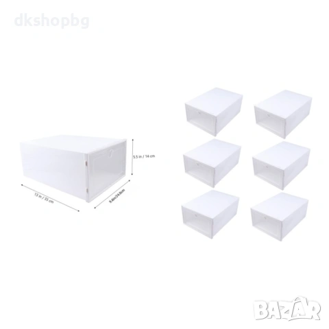 4948 Кутия за обувки XL 33x24x14 см – Прозрачен органайзер с предно отваряне, снимка 9 - Други стоки за дома - 54347899