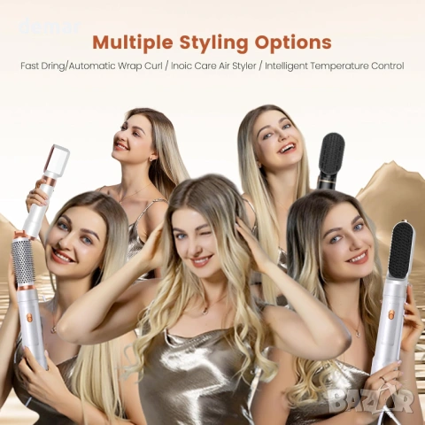 5 в 1 стилизатор за коса с въздух, маша, сешоар, четка сешоар за сушене и стилизиране, снимка 2 - Маши за коса - 54226027