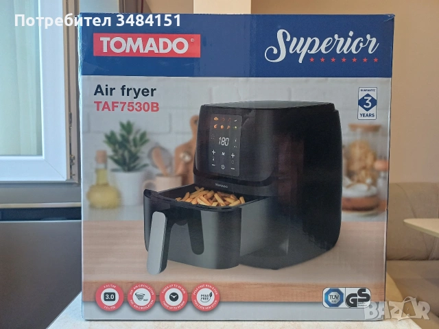 НОВ Фритюрник Airfryer 3л. 