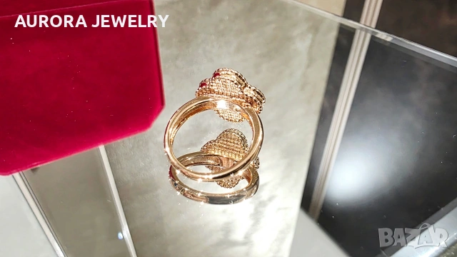 Van Cleef & Arpels VCA Rose Gold Black Onyx Vintage Alhambra Дамски Пръстен, снимка 6 - Пръстени - 54133554