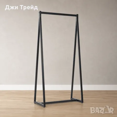 Метален щендер за дрехи черен мат, снимка 2 - Стелажи и щандове - 55614923