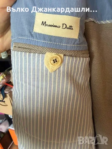 Мъжко сако Massimo Dutti, размер 50, лен и памук, снимка 3 - Сака - 55344115