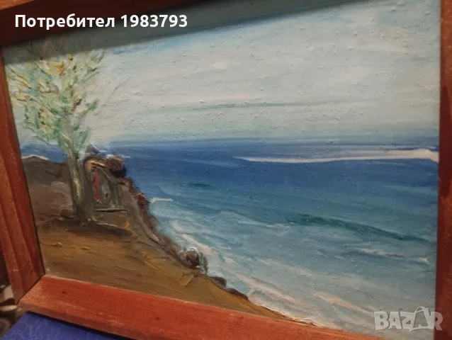 Красива морска картина 1991г.на Евгени Тодоров., снимка 3 - Картини - 55432551