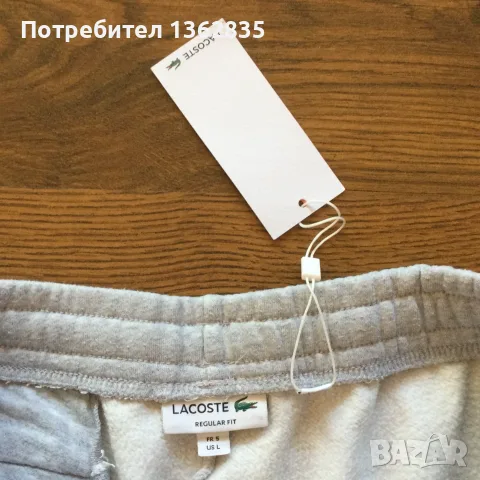 НОВИ оригинални памучни светло сиви къси гащета бермуди LACOSTE / Лакосте  размер 5 / L от САЩ, снимка 5 - Къси панталони - 55392443