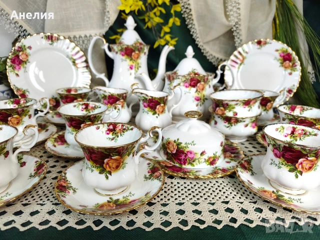 Royal Albert old country rose 🌹за кафе и други неща 