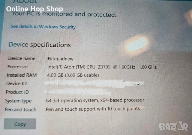 Hp Elitepad 1000 G2 с кейс, снимка 3 - Таблети - 54351539