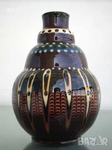 Старинна ваза керамика , снимка 2 - Вази - 55122510