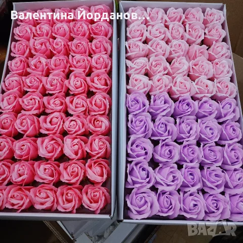 сапунени рози 50 бр в кутия , снимка 11 - Изкуствени цветя - 55345585