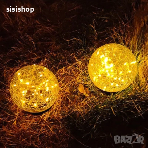 Водоустойчива декоративна лампа „Кристална топка“ за външно осветление 4472, снимка 8 - Соларни лампи - 53977635