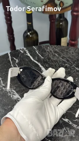 Слънчеви очила Dior DiorMidnight B1I – Черни с бели дръжки / Monogram стъкла, снимка 4 - Слънчеви и диоптрични очила - 55597656