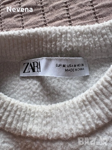 Бял пуловер Zara, снимка 2 - Блузи с дълъг ръкав и пуловери - 54423466