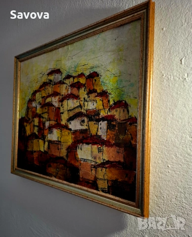 Авторска картина, серия "Селски къщички", снимка 2 - Картини - 54633612
